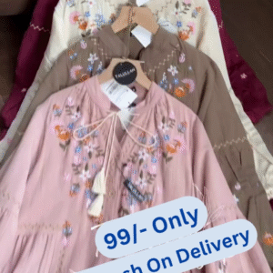 Multi-Colored Floral Embroidered Kurtis – Set of 4 Traditional Chic Designs